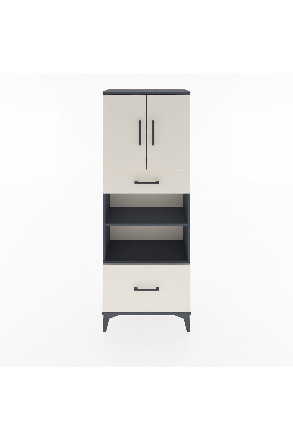 Arges Dolap 4 Raflı 2 Çekmeceli 2 Kapaklı 60x30x163 - S20M017V4A