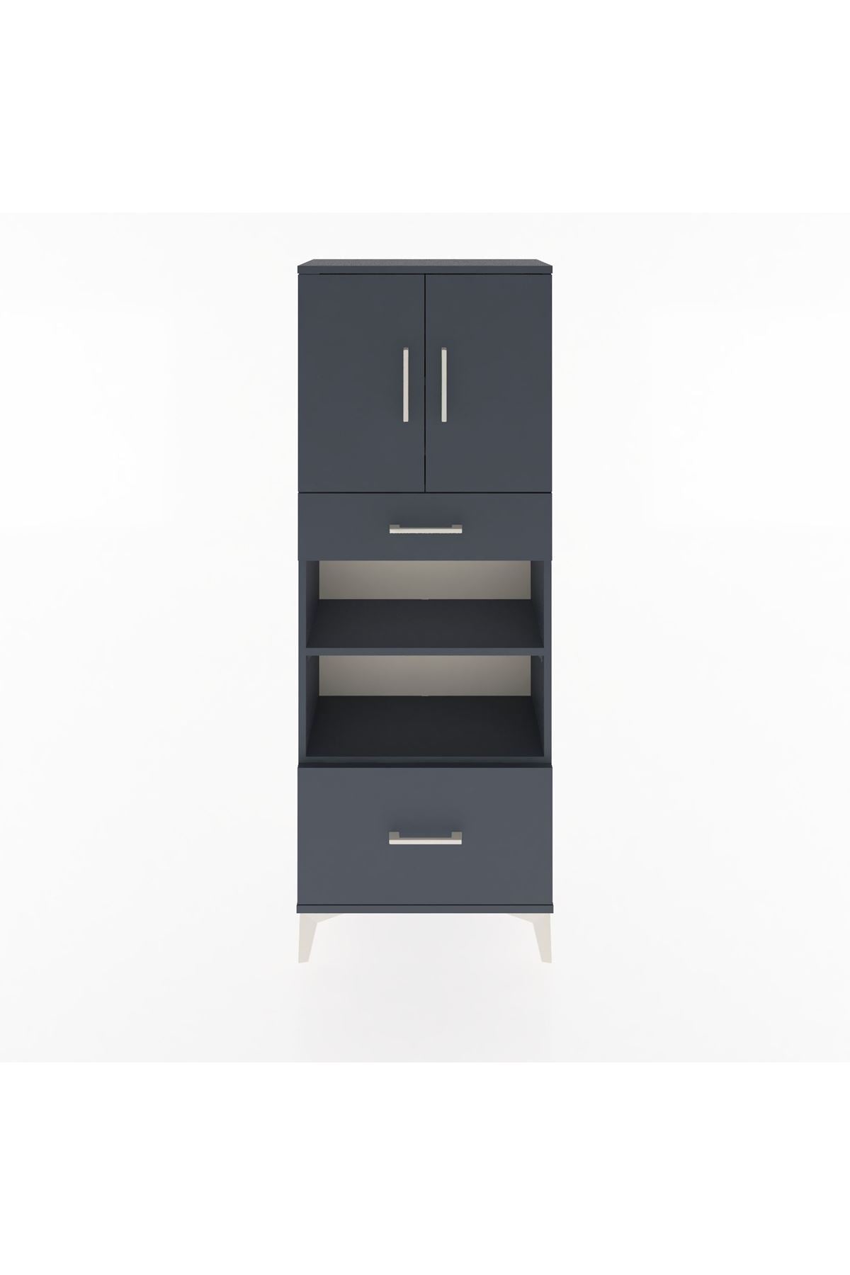 Arges Dolap 4 Raflı 2 Çekmeceli 2 Kapaklı 60x30x163 - S20M017V5A