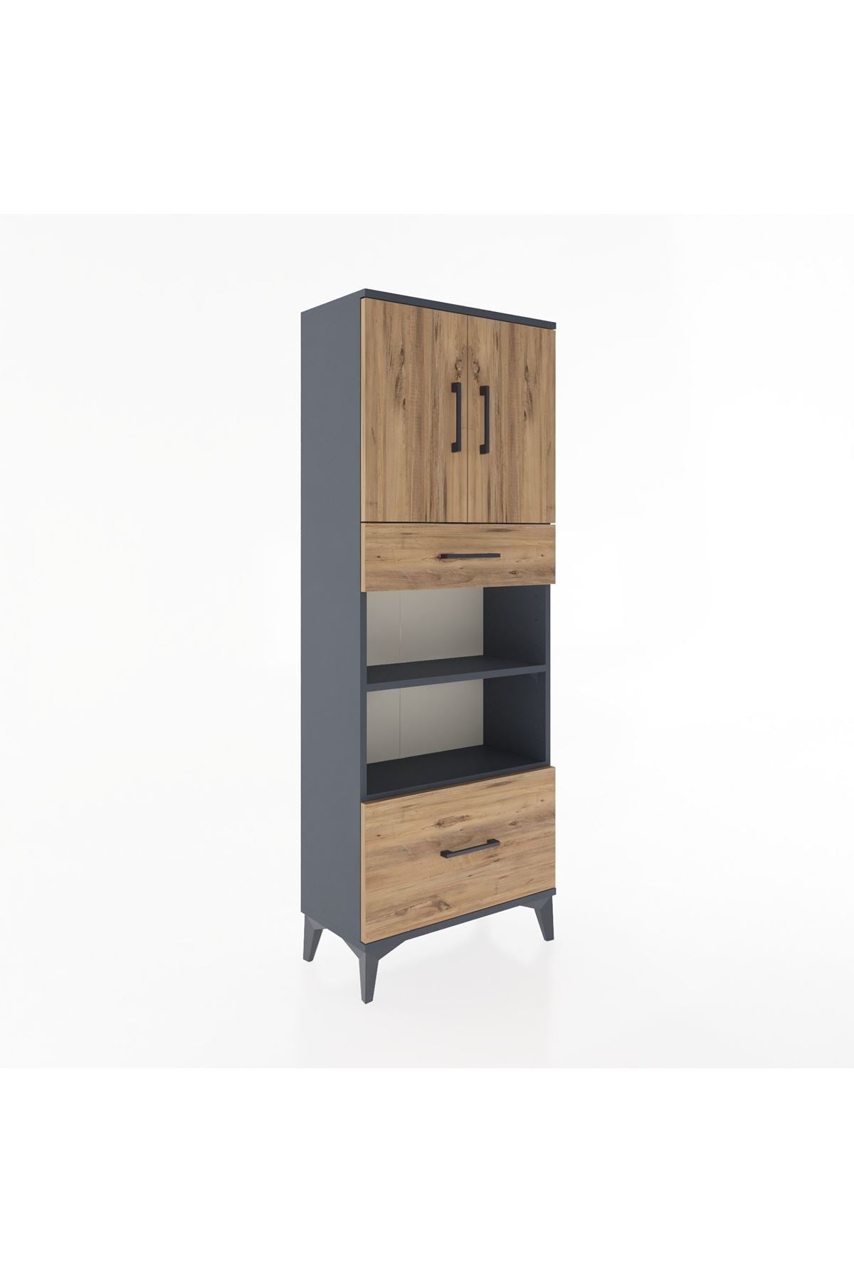 Arges Dolap 4 Raflı 2 Çekmeceli 2 Kapaklı 60x30x163 - S20M017V6A