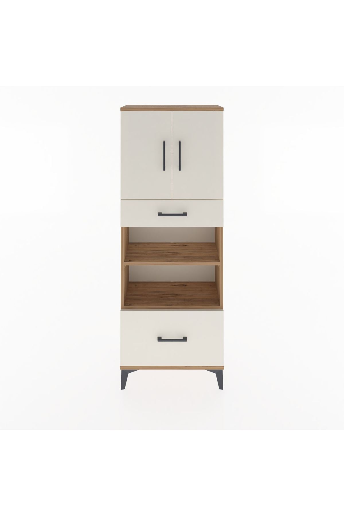 Arges Dolap 4 Raflı 2 Çekmeceli 2 Kapaklı 60x30x163 - S20M017V7A