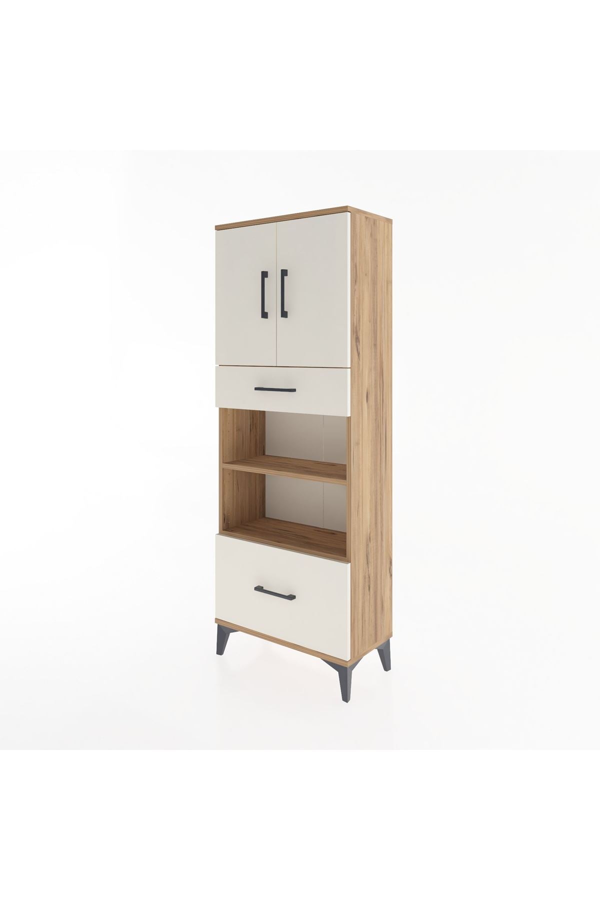 Arges Dolap 4 Raflı 2 Çekmeceli 2 Kapaklı 60x30x163 - S20M017V7A