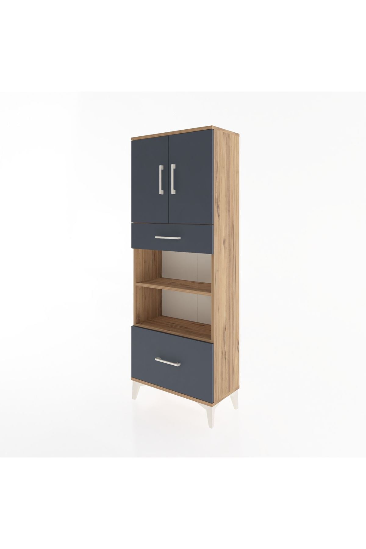 Arges Dolap 4 Raflı 2 Çekmeceli 2 Kapaklı 60x30x163 - S20M017V8A