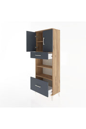 Arges Dolap 4 Raflı 2 Çekmeceli 2 Kapaklı 60x30x163 - S20M017V8A