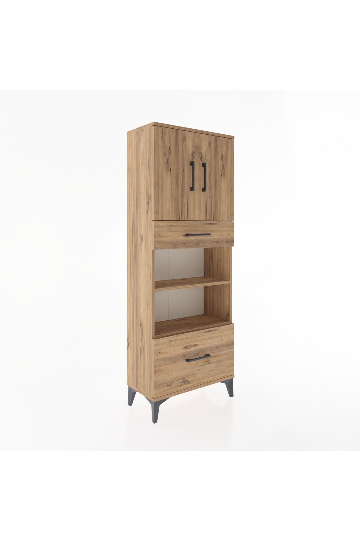 Arges Dolap 4 Raflı 2 Çekmeceli 2 Kapaklı 60x30x163 - S20M017V9A
