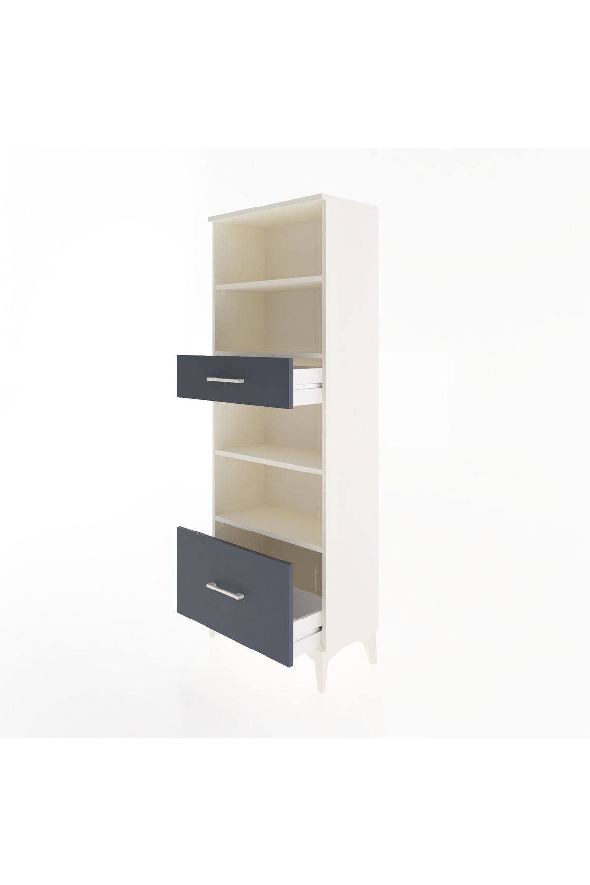 Arges Dolap 4 Raflı 2 Çekmeceli 60x30x163 - S20M018V2A