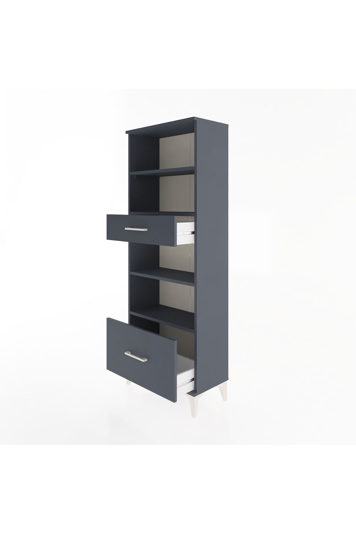 Arges Dolap 4 Raflı 2 Çekmeceli 60x30x163 - S20M018V5A
