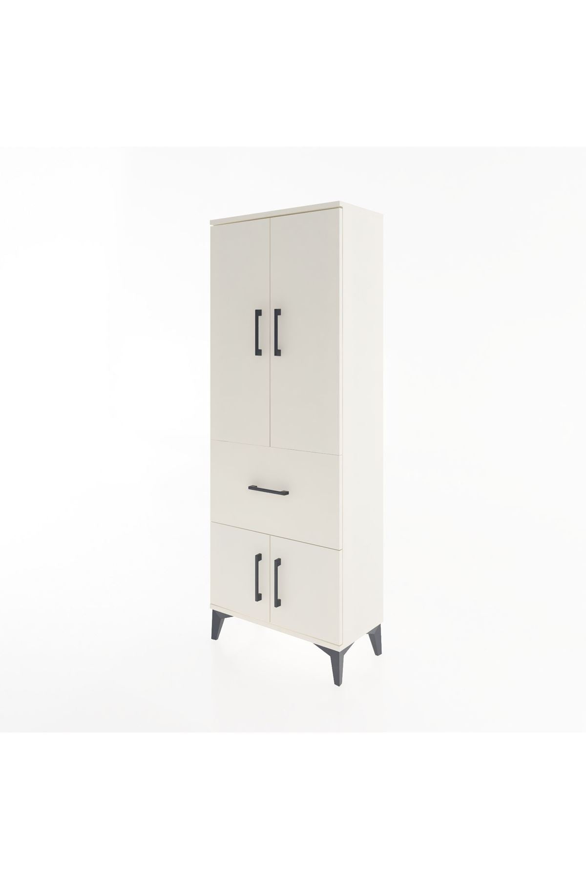 Arges Dolap 3 Raflı Tek Çekmeceli 4 Kapaklı 60x30x163 - S20M019V1A