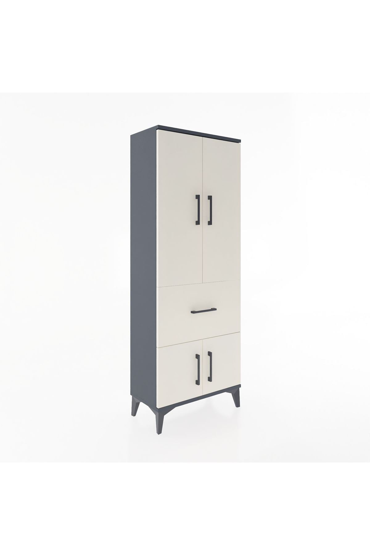 Arges Dolap 3 Raflı Tek Çekmeceli 4 Kapaklı 60x30x163 - S20M019V4A