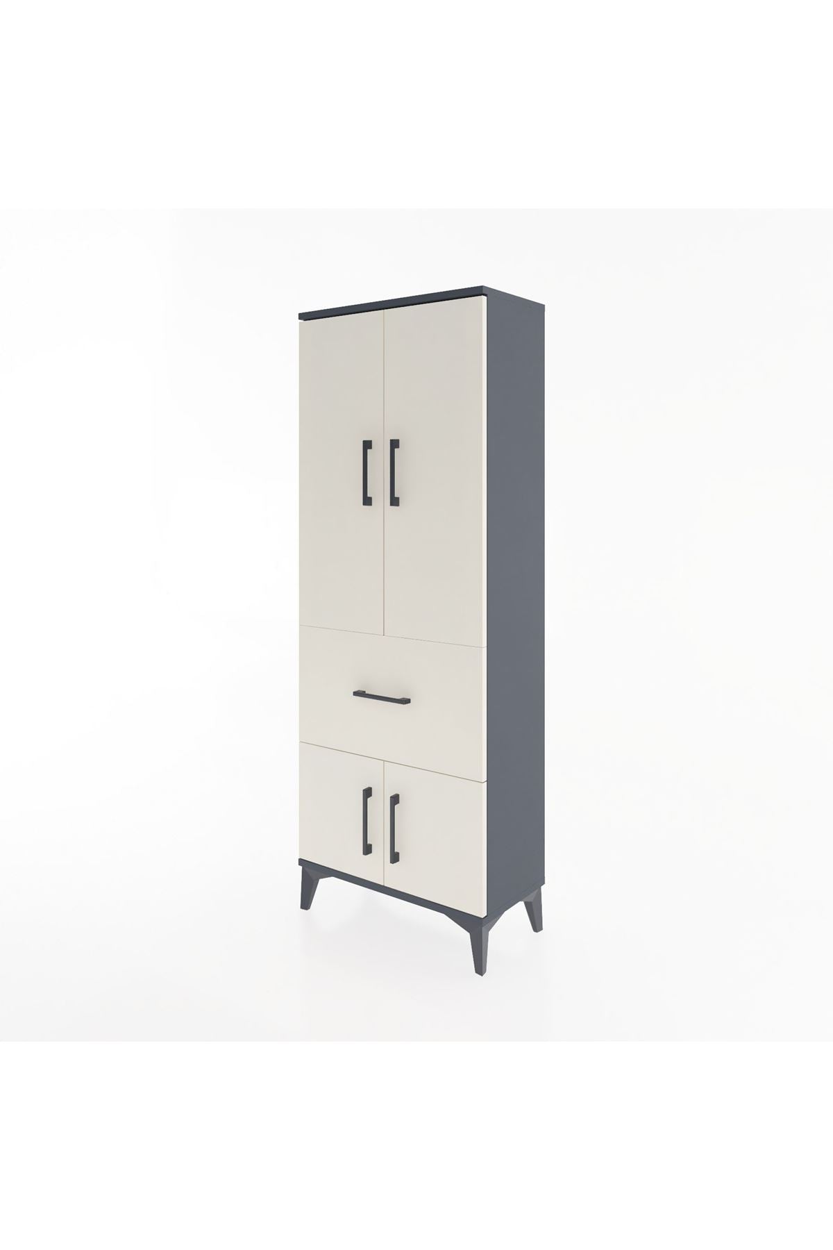 Arges Dolap 3 Raflı Tek Çekmeceli 4 Kapaklı 60x30x163 - S20M019V4A