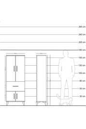 Arges Dolap 3 Raflı Tek Çekmeceli 4 Kapaklı 60x30x163 - S20M019V1A
