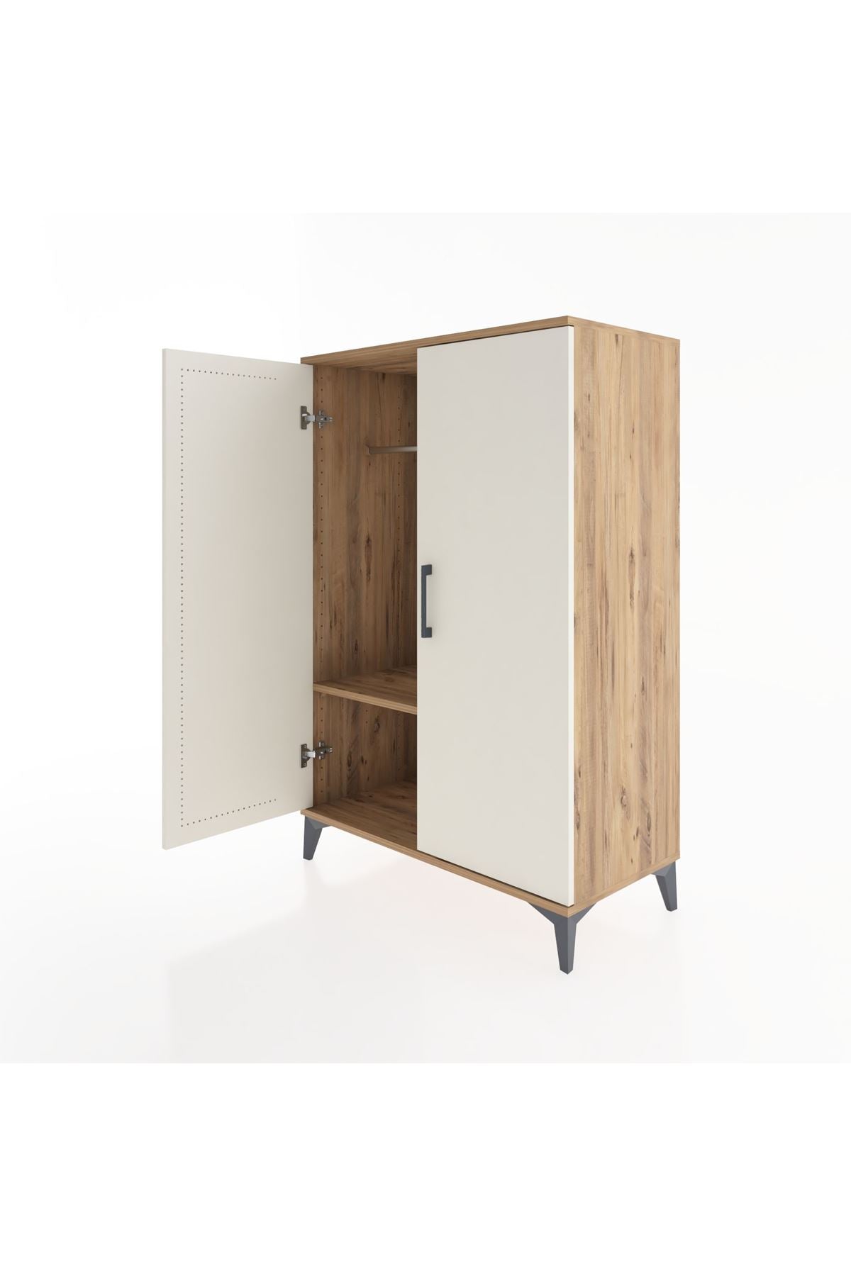 Hyperion Dolap Tek Raflı 2 Kapaklı Tek Askılı 88x44x134 - S51M112V7B