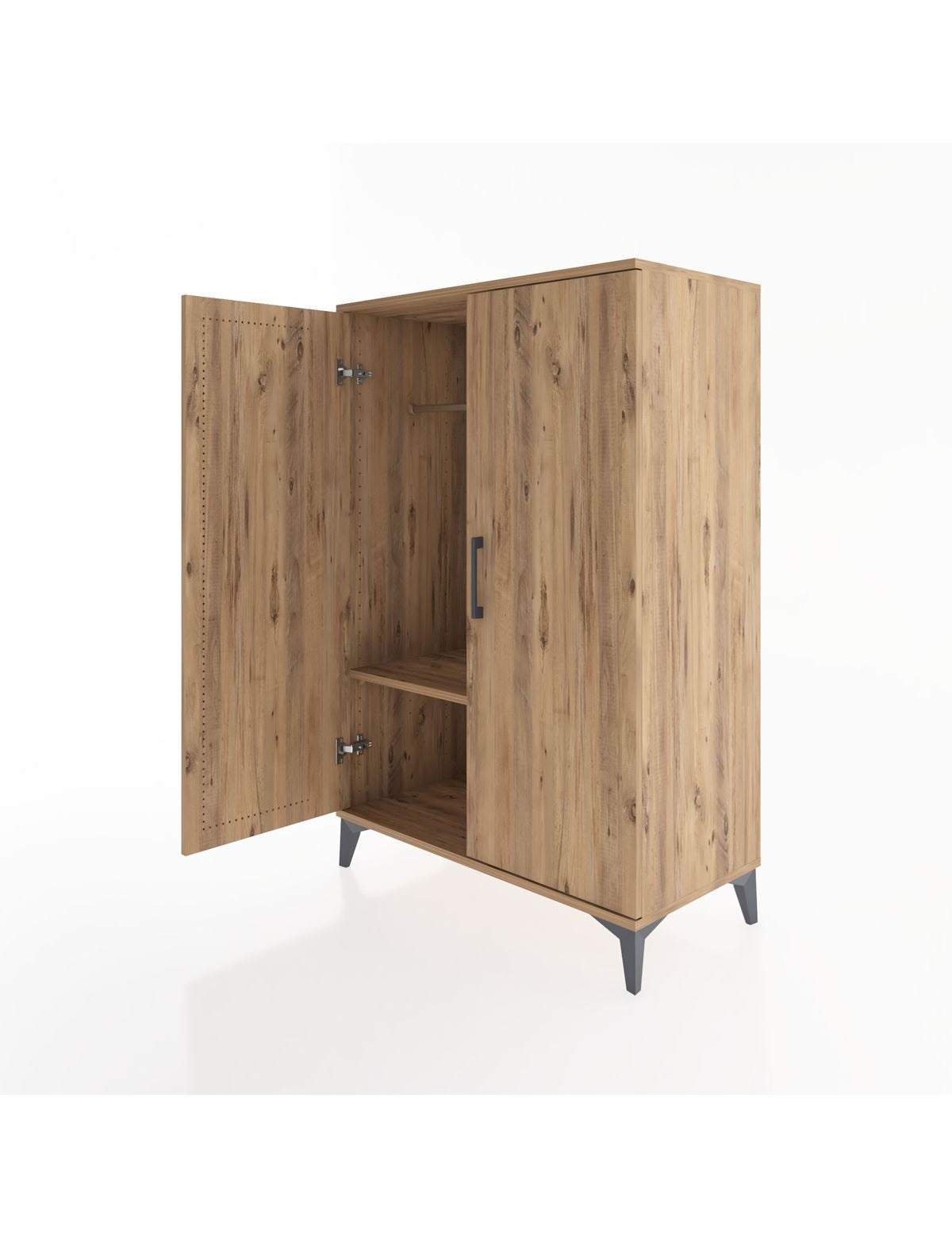 Hyperion Dolap Tek Raflı 2 Kapaklı Tek Askılı 88x44x134 - S51M112V9B