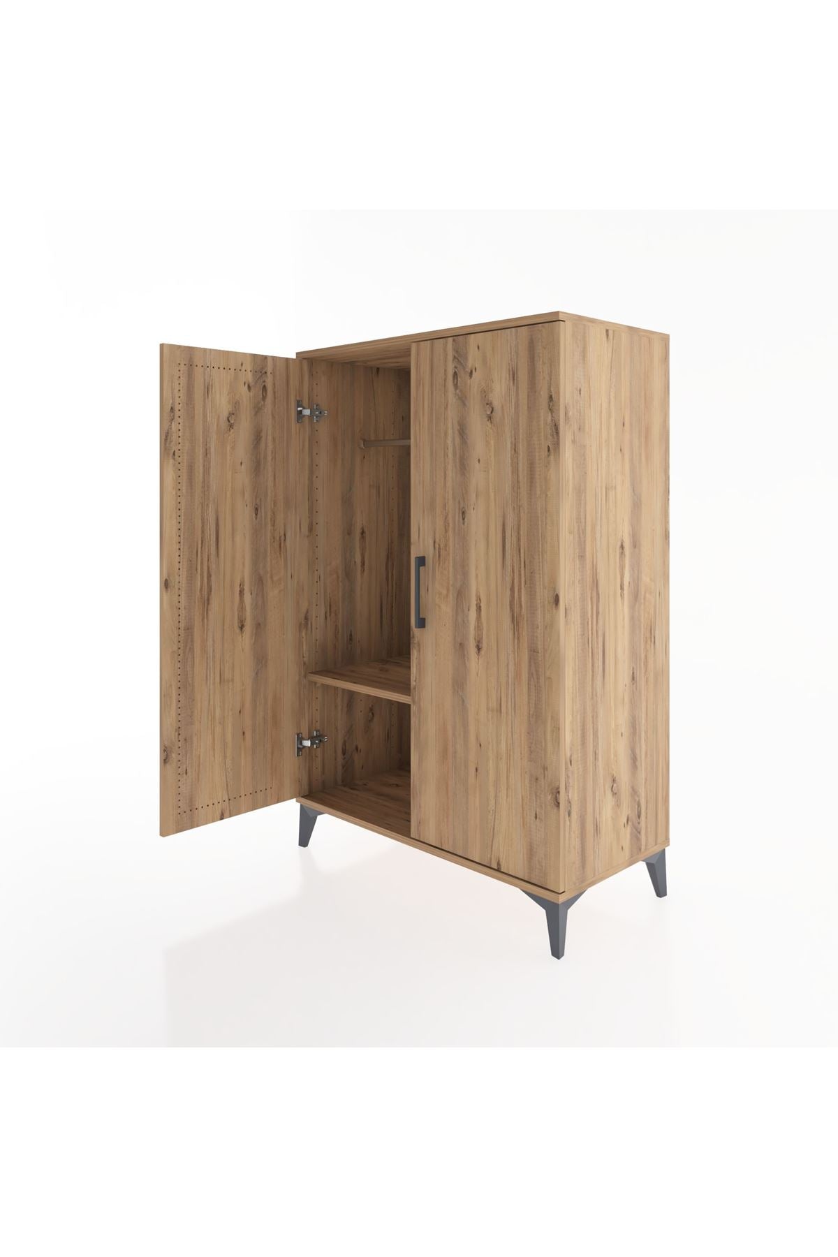 Hyperion Dolap Tek Raflı 2 Kapaklı Tek Askılı 88x44x134 - S51M112V9B