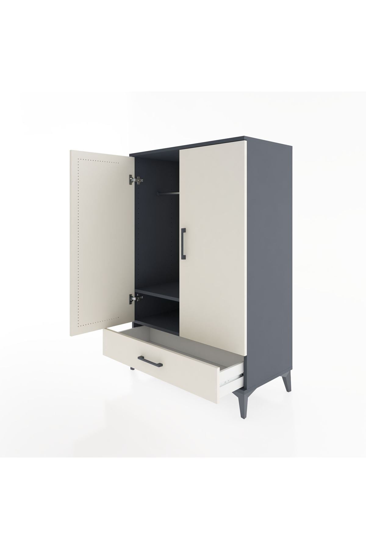 Hyperion Dolap Tek Raflı Tek Çekmeceli Tek Askılı 88x44x134 - S51M116V4B