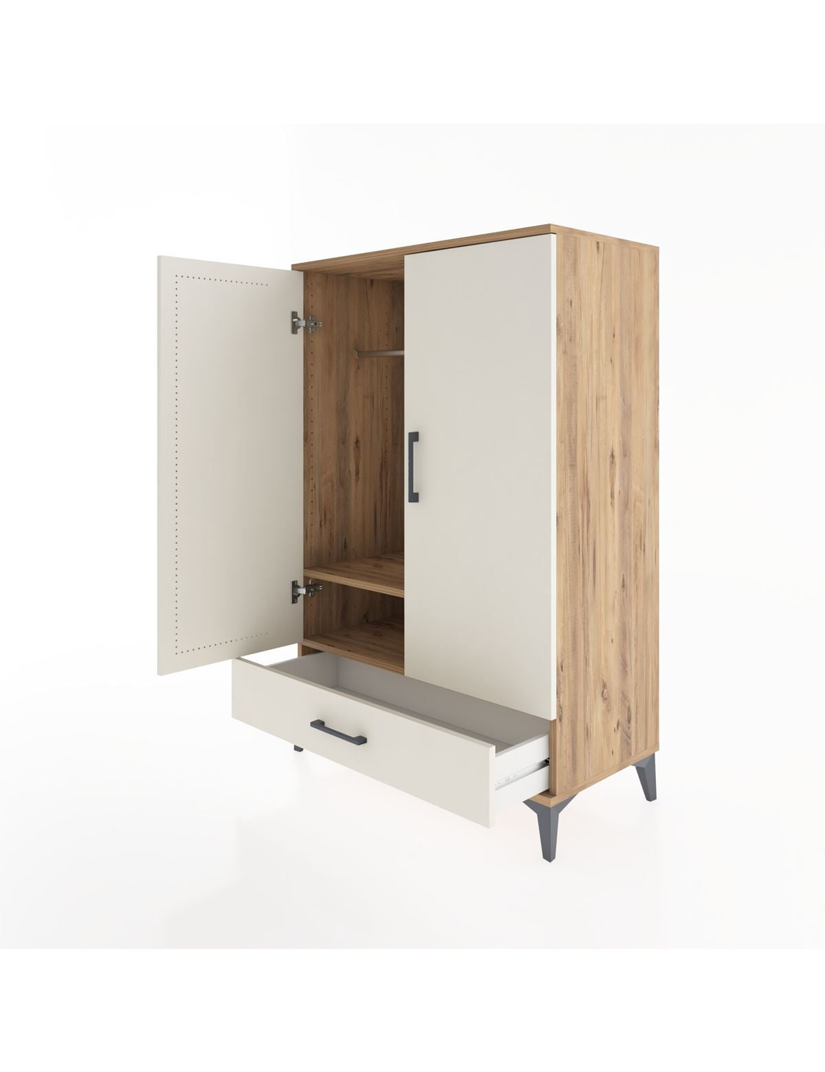 Hyperion Dolap Tek Raflı Tek Çekmeceli Tek Askılı 88x44x134 - S51M116V7B
