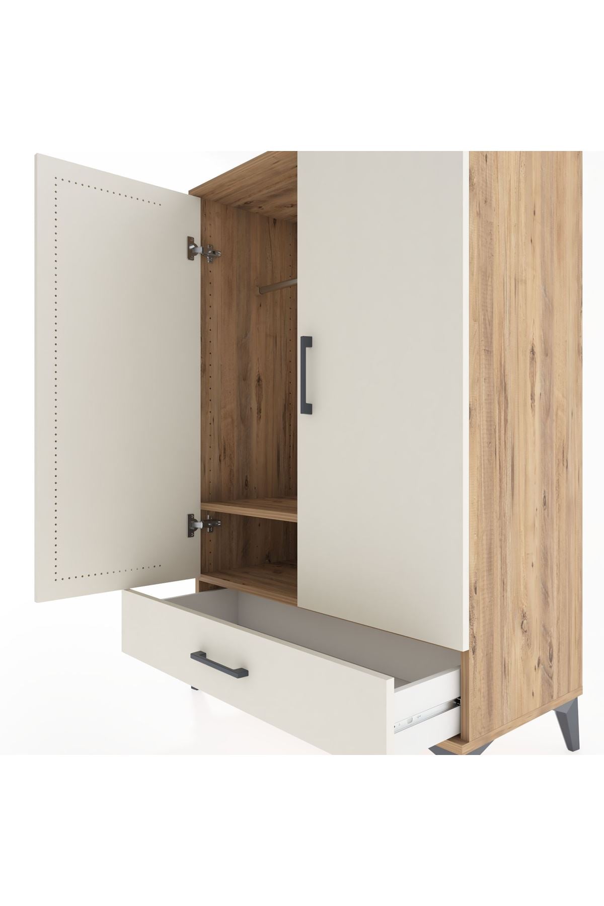Hyperion Dolap Tek Raflı Tek Çekmeceli Tek Askılı 88x44x134 - S51M116V7B