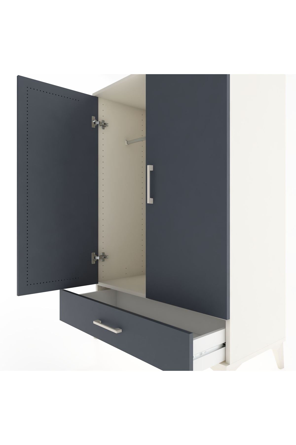 Hyperion Dolap Tek Raflı Tek Çekmeceli Tek Askılı 88x44x134 - S51M117V2B