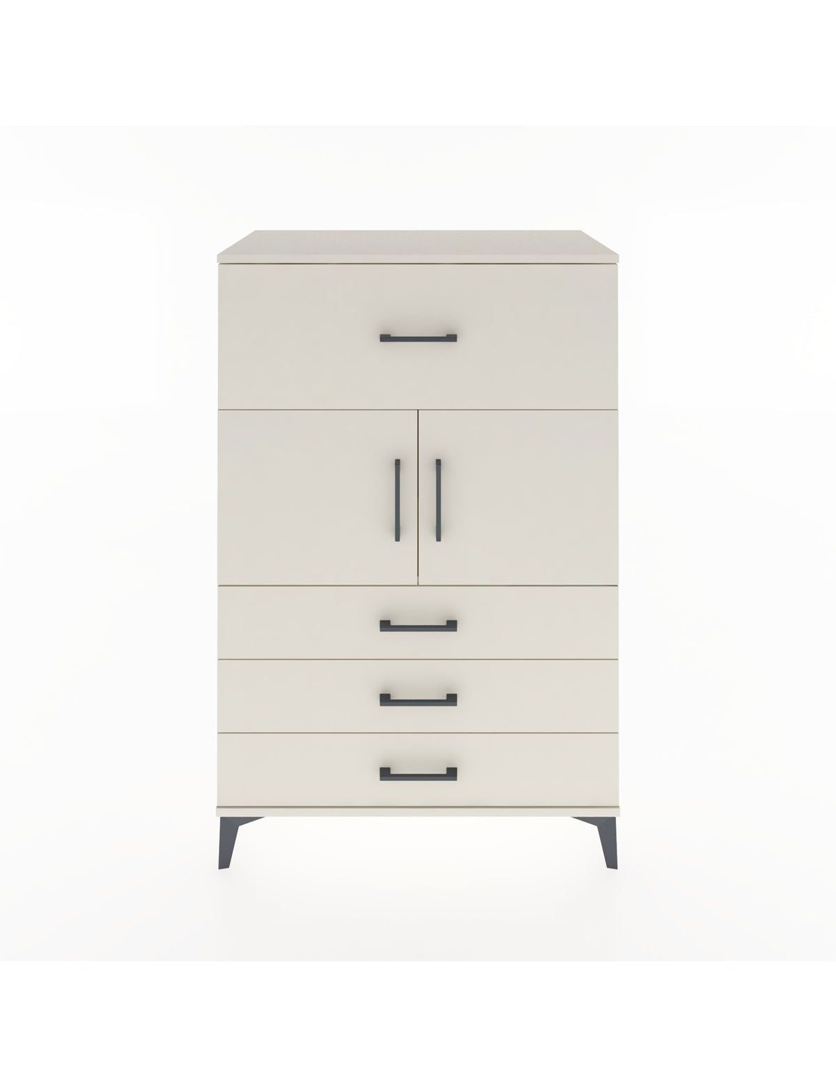 Hyperion Dolap Tek Raflı 4 Çekmeceli 2 Kapaklı 88x44x134 - S51M119V1B