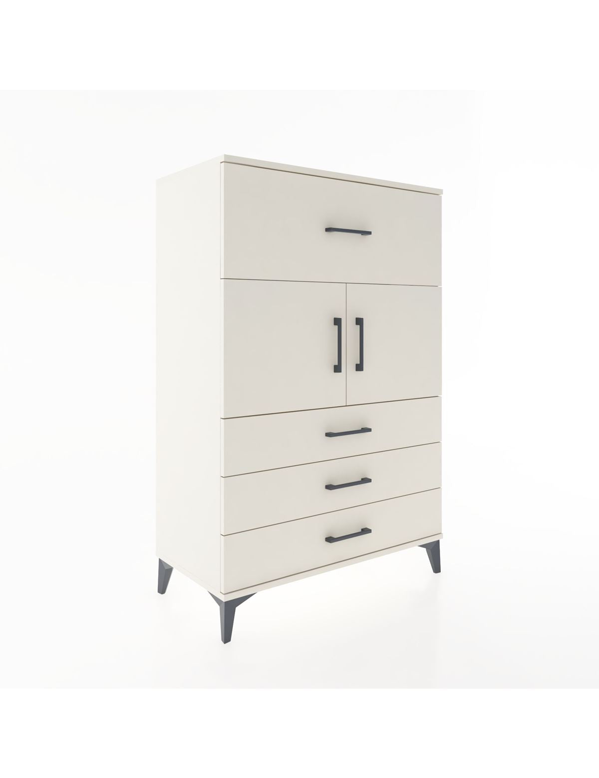 Hyperion Dolap Tek Raflı 4 Çekmeceli 2 Kapaklı 88x44x134 - S51M119V1B