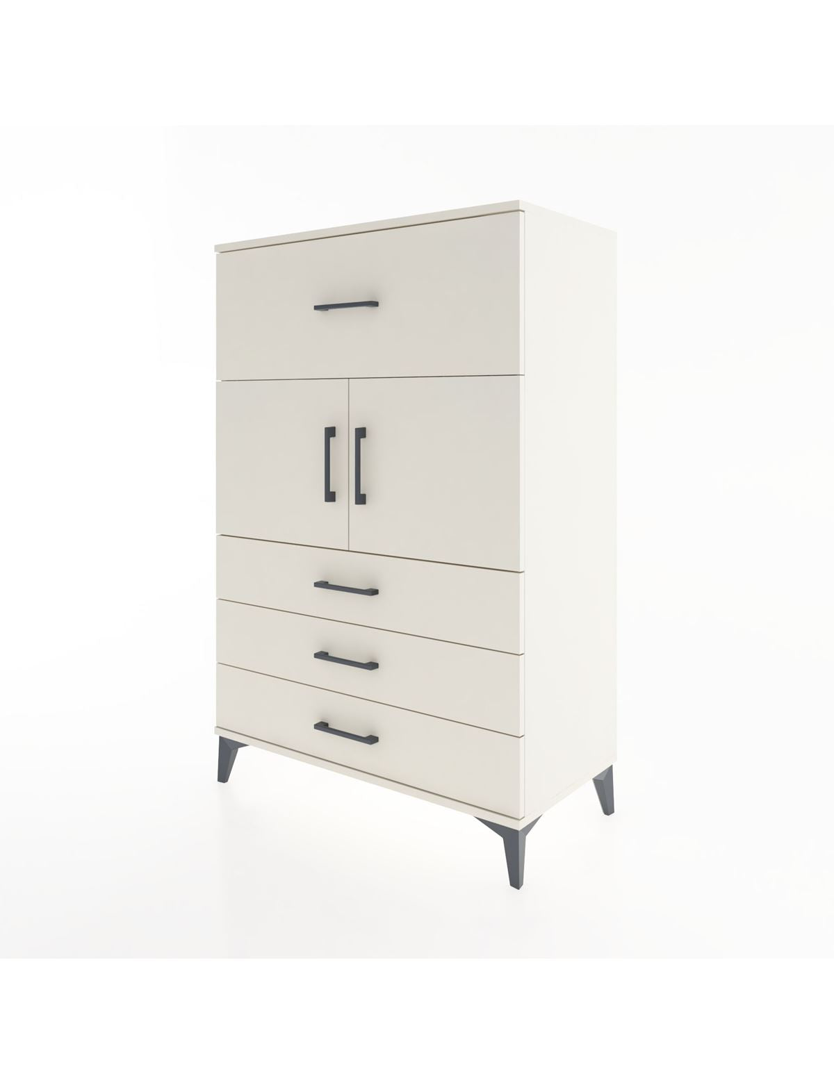 Hyperion Dolap Tek Raflı 4 Çekmeceli 2 Kapaklı 88x44x134 - S51M119V1B