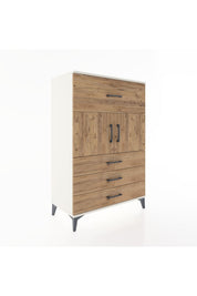 Hyperion Dolap Tek Raflı 4 Çekmeceli 2 Kapaklı 88x44x134 - S51M119V3B