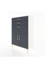 Hyperion Dolap Tek Raflı 3 Çekmeceli 2 Kapaklı 88x44x134 - S51M120V2B