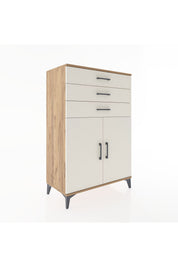 Hyperion Dolap Tek Raflı 3 Çekmeceli 2 Kapaklı 88x44x134 - S51M120V7B