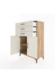Hyperion Dolap Tek Raflı 3 Çekmeceli 2 Kapaklı 88x44x134 - S51M120V7B