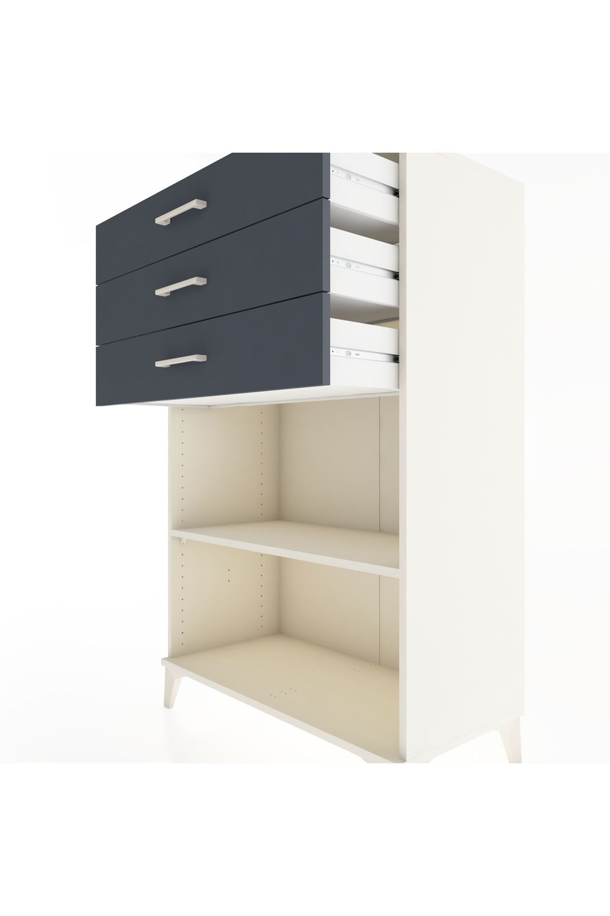 Hyperion Dolap Tek Raflı 3 Çekmeceli 88x44x134 - S51M121V2B