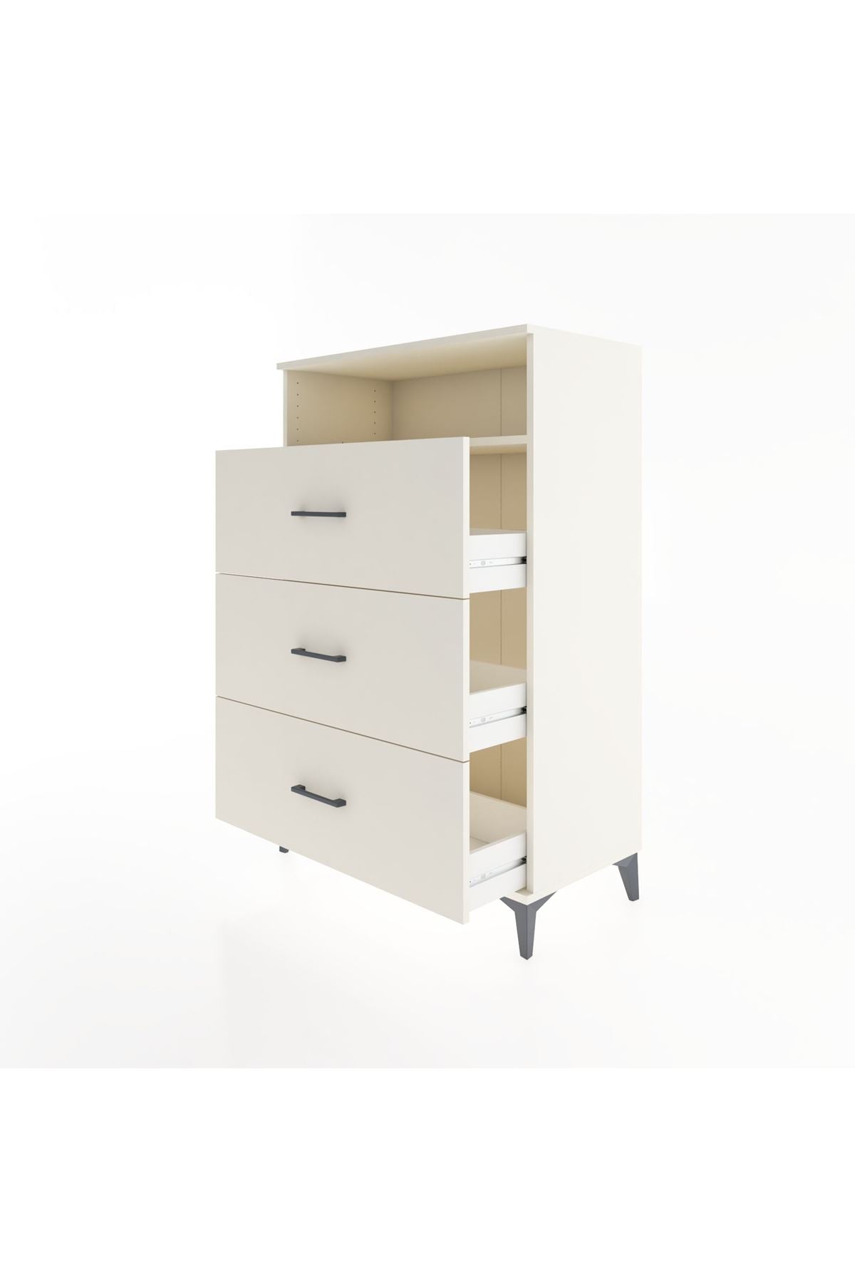 Hyperion Dolap Tek Raflı 3 Çekmeceli 88x44x134 - S51M123V1B