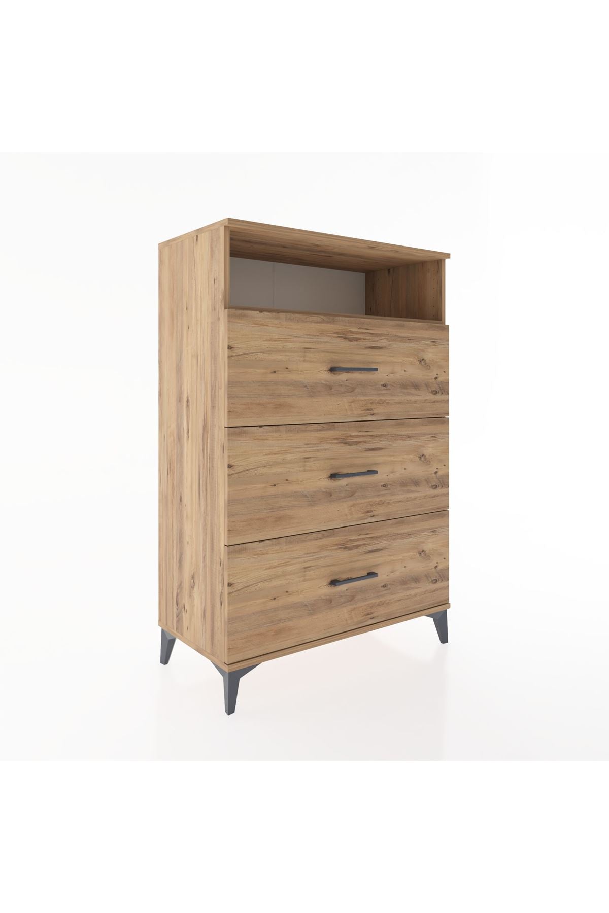 Hyperion Dolap Tek Raflı 3 Çekmeceli 88x44x134 - S51M123V9B