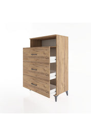 Hyperion Dolap Tek Raflı 3 Çekmeceli 88x44x134 - S51M123V9B
