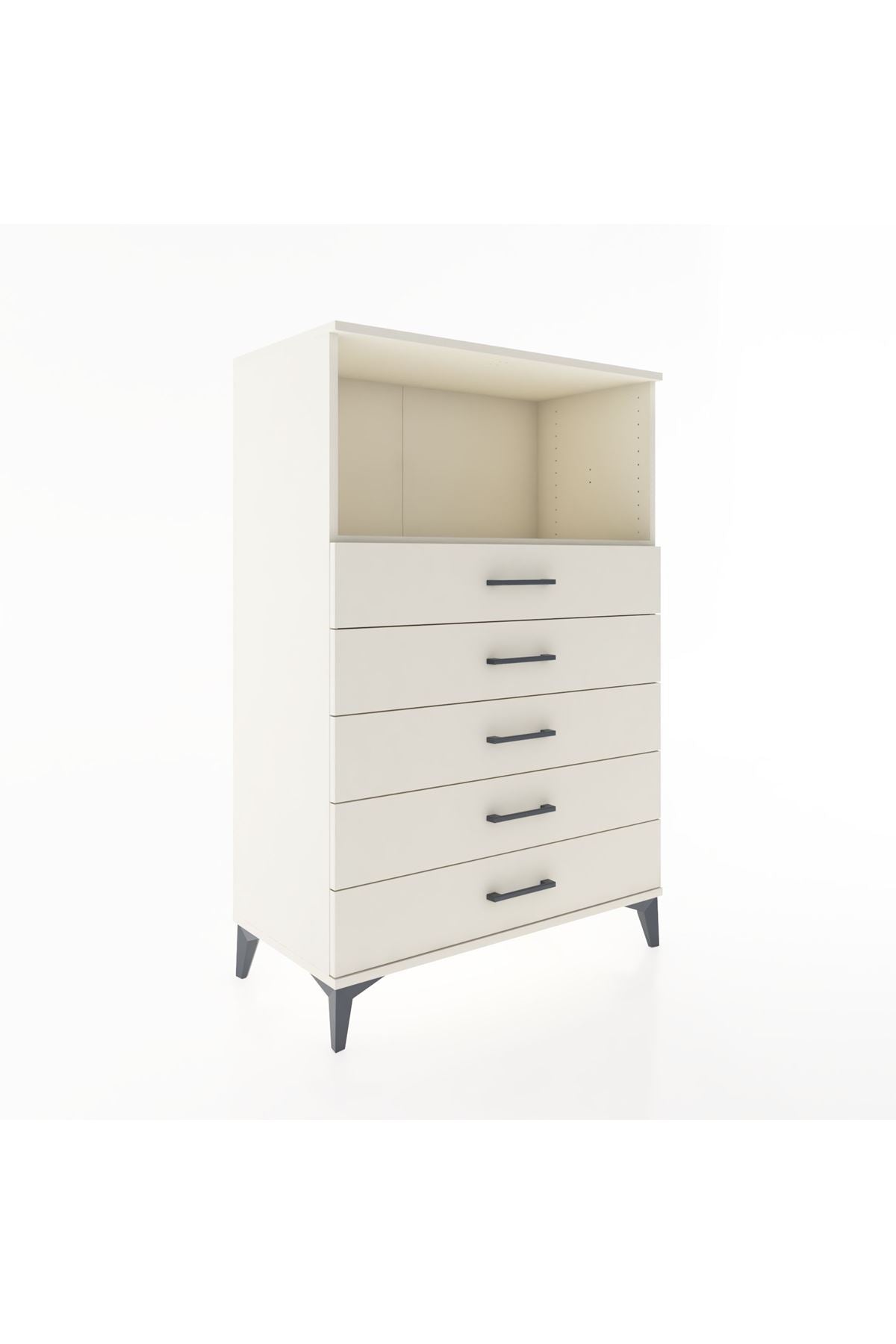 Hyperion Dolap Tek Raflı 4 Çekmeceli 88x44x134 - S51M125V1B