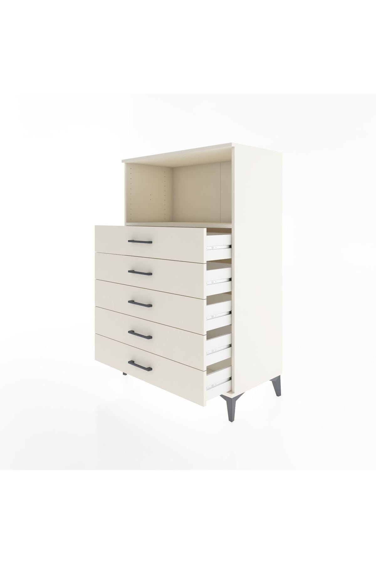 Hyperion Dolap Tek Raflı 4 Çekmeceli 88x44x134 - S51M125V1B