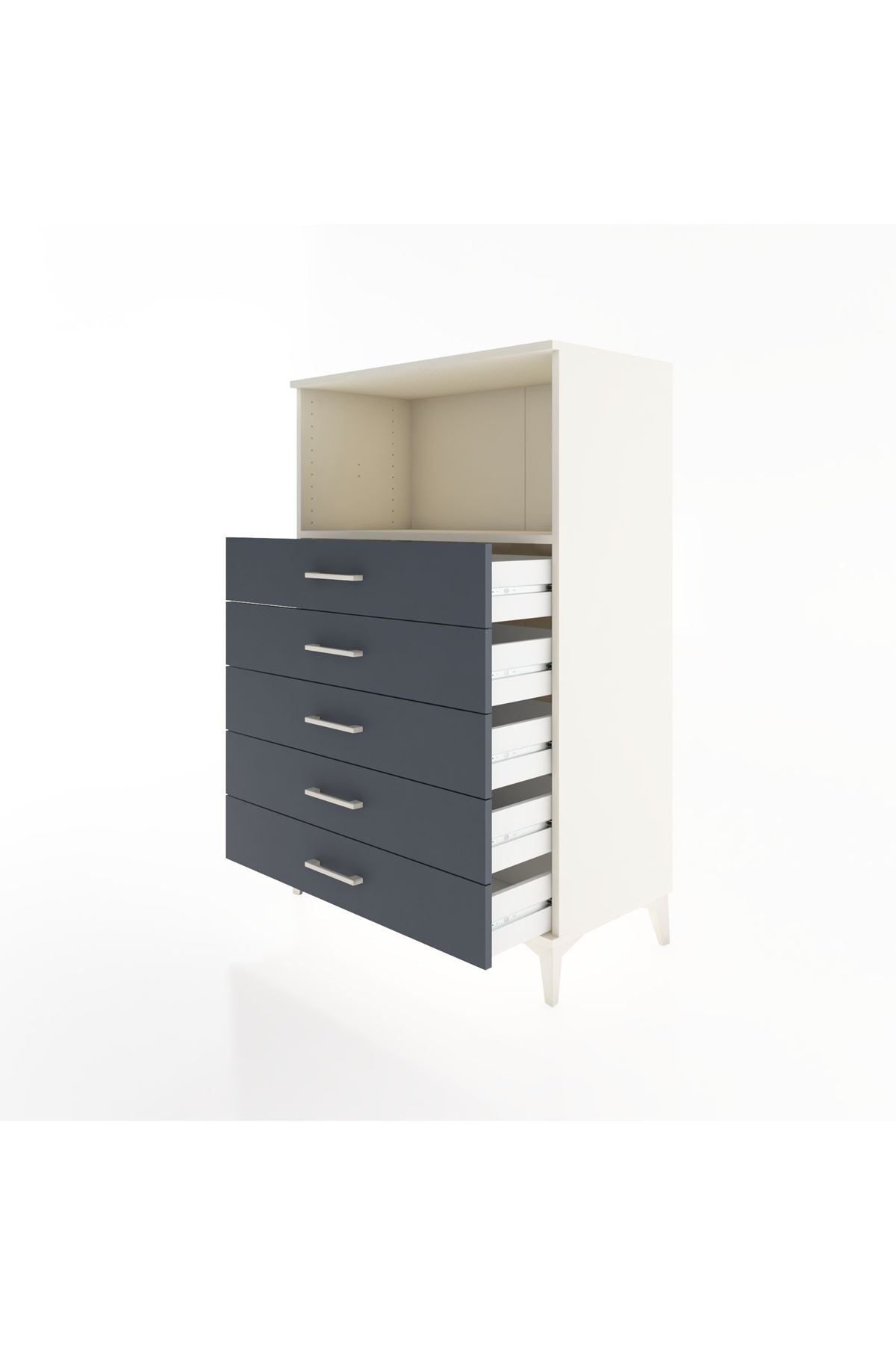 Hyperion Dolap Tek Raflı 4 Çekmeceli 88x44x134 - S51M125V2B