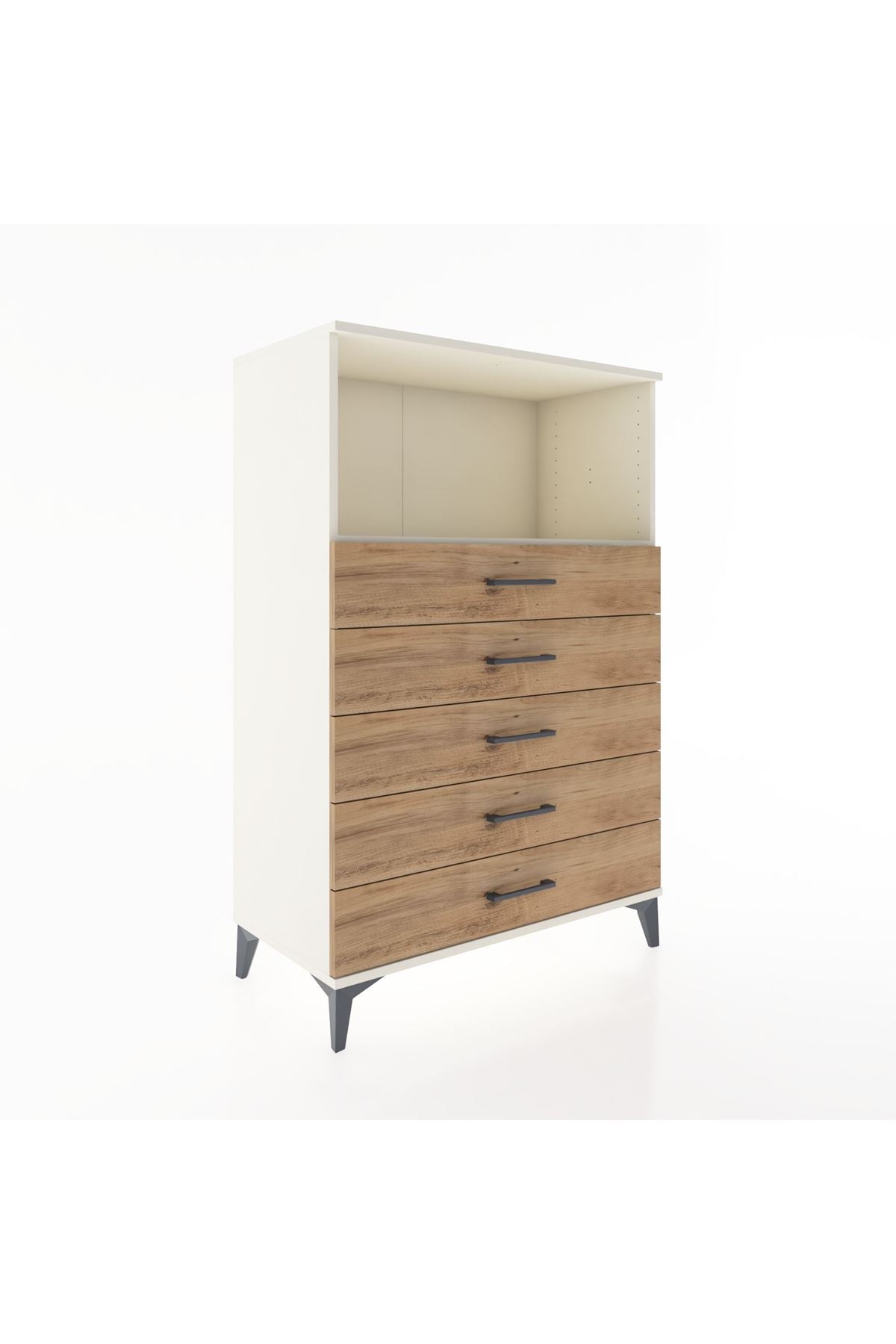 Hyperion Dolap Tek Raflı 4 Çekmeceli 88x44x134 - S51M125V3B