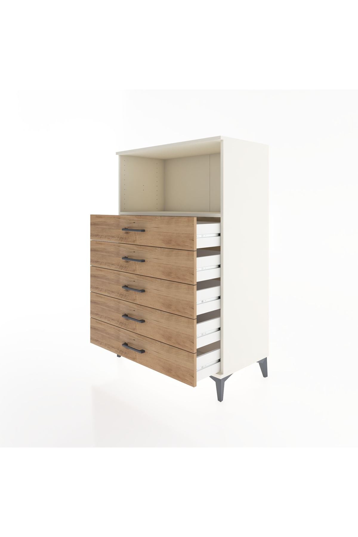 Hyperion Dolap Tek Raflı 4 Çekmeceli 88x44x134 - S51M125V3B