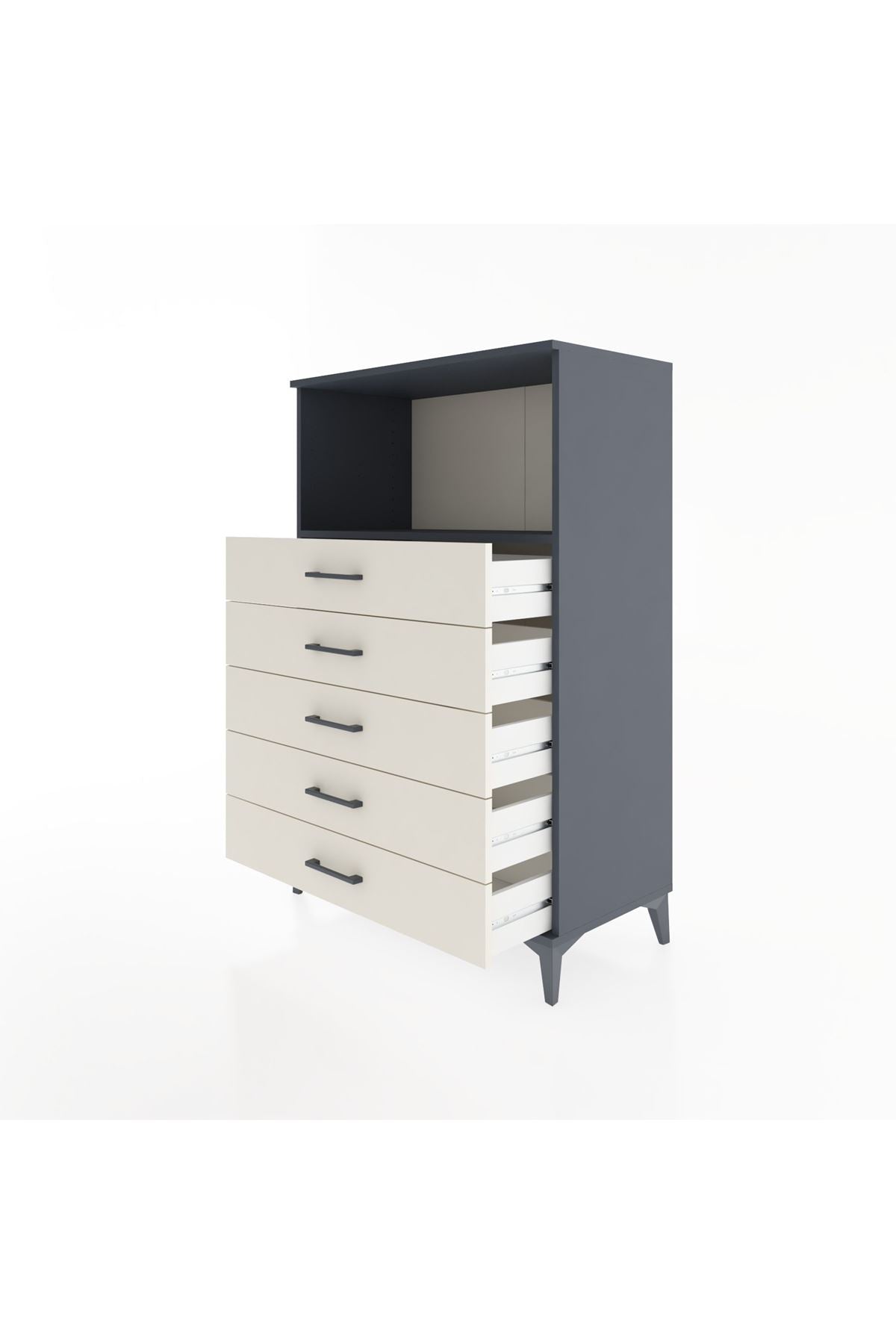 Hyperion Dolap Tek Raflı 4 Çekmeceli 88x44x134 - S51M125V4B