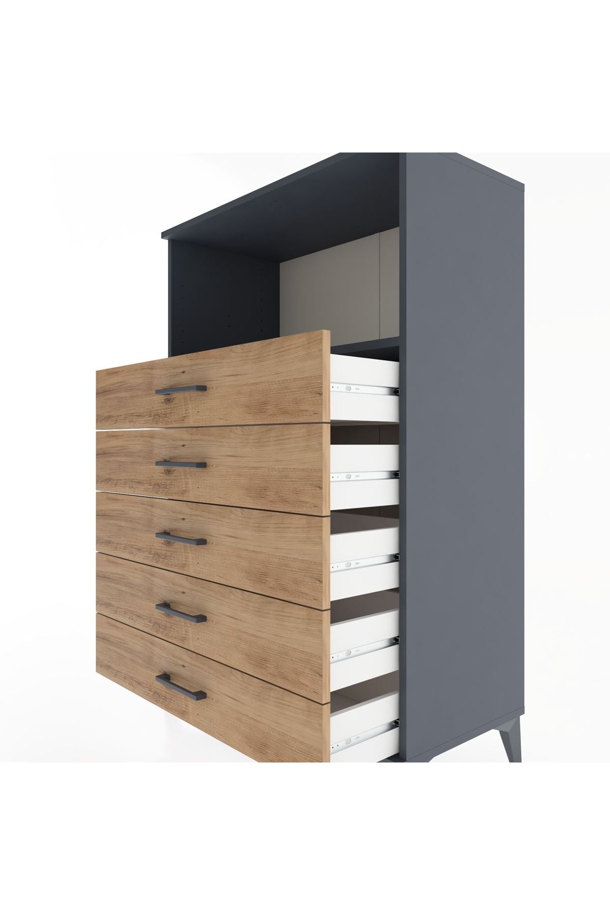 Hyperion Dolap Tek Raflı 4 Çekmeceli 88x44x134 - S51M125V6B