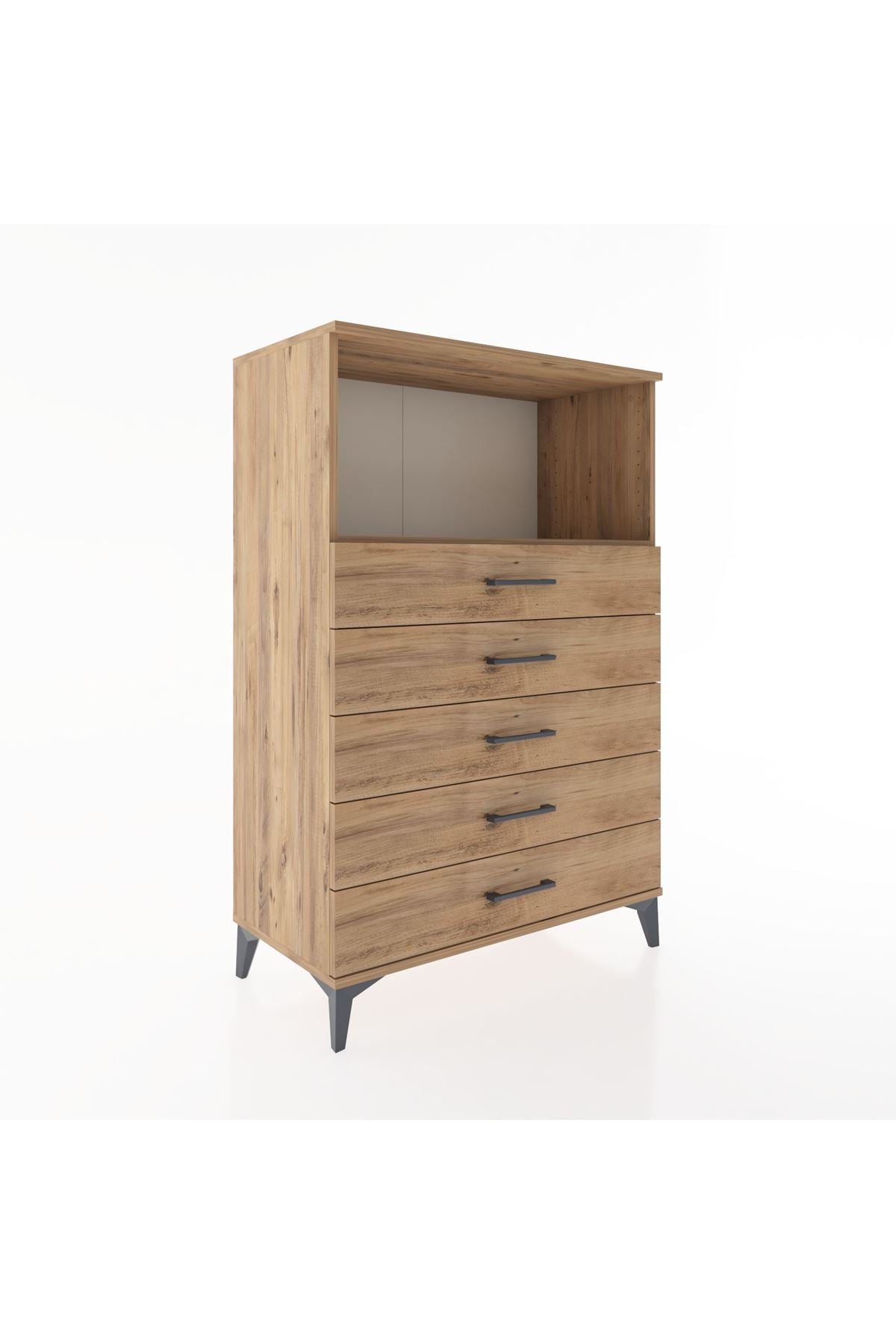 Hyperion Dolap Tek Raflı 4 Çekmeceli 88x44x134 - S51M125V9B