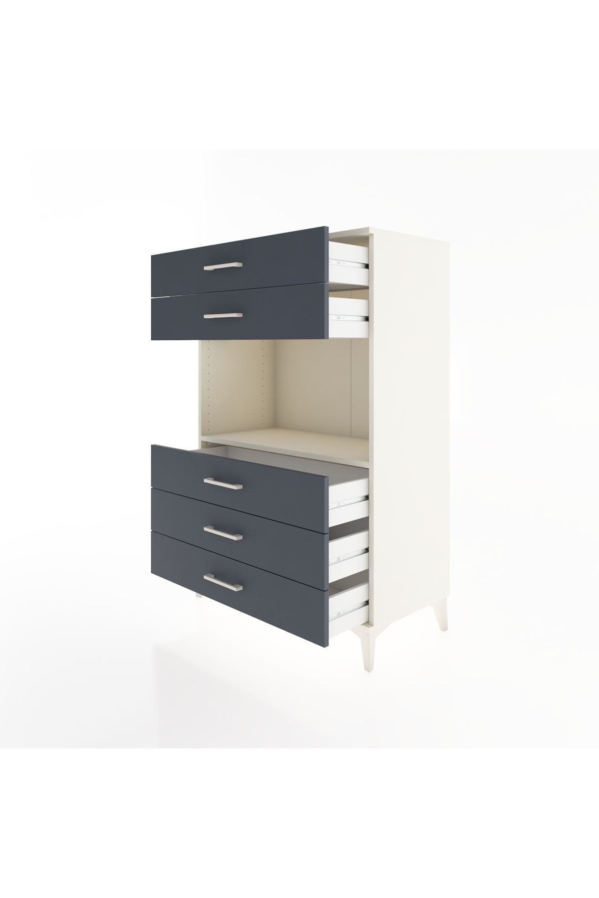 Hyperion Dolap Tek Raflı 5 Çekmeceli 88x44x134 - S51M126V2B