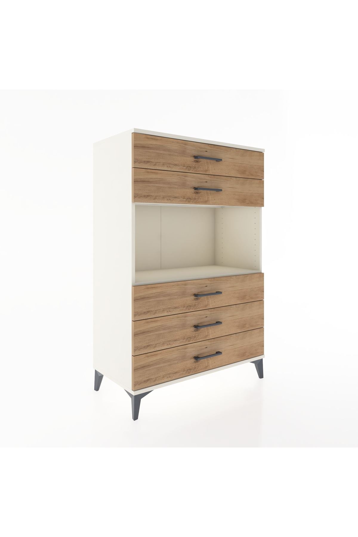 Hyperion Dolap Tek Raflı 5 Çekmeceli 88x44x134 - S51M126V3B