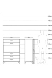 Hyperion Dolap Tek Raflı 5 Çekmeceli 88x44x134 - S51M126V2B