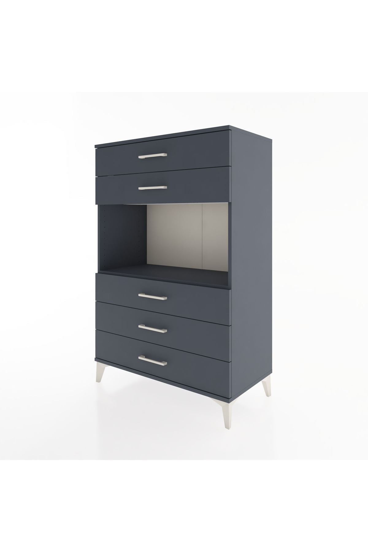 Hyperion Dolap Tek Raflı 5 Çekmeceli 88x44x134 - S51M126V5B