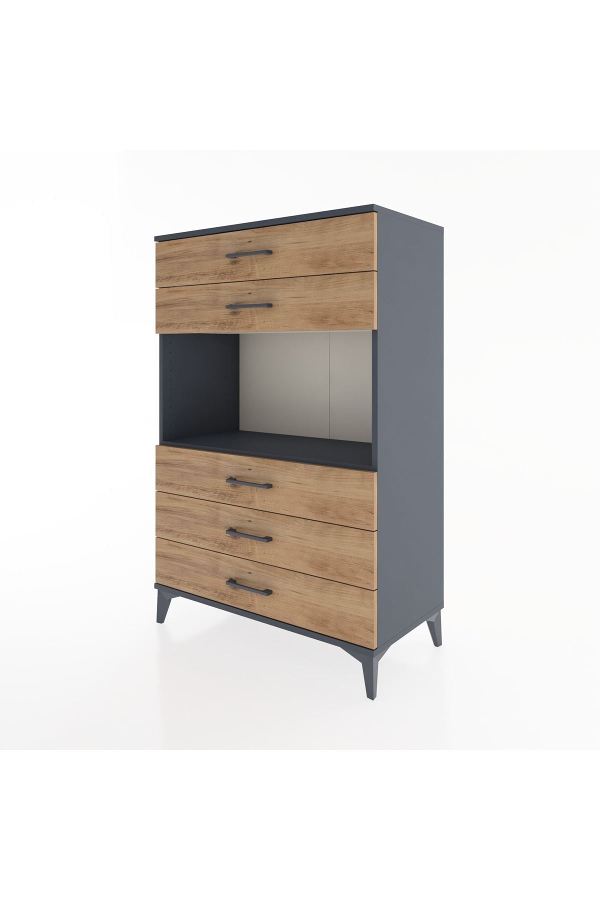 Hyperion Dolap Tek Raflı 5 Çekmeceli 88x44x134 - S51M126V6B