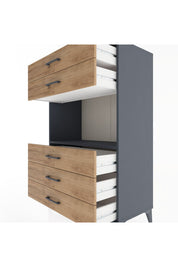 Hyperion Dolap Tek Raflı 5 Çekmeceli 88x44x134 - S51M126V6B
