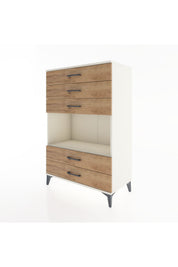 Hyperion Dolap Tek Raflı 5 Çekmeceli 88x44x134 - S51M127V3B