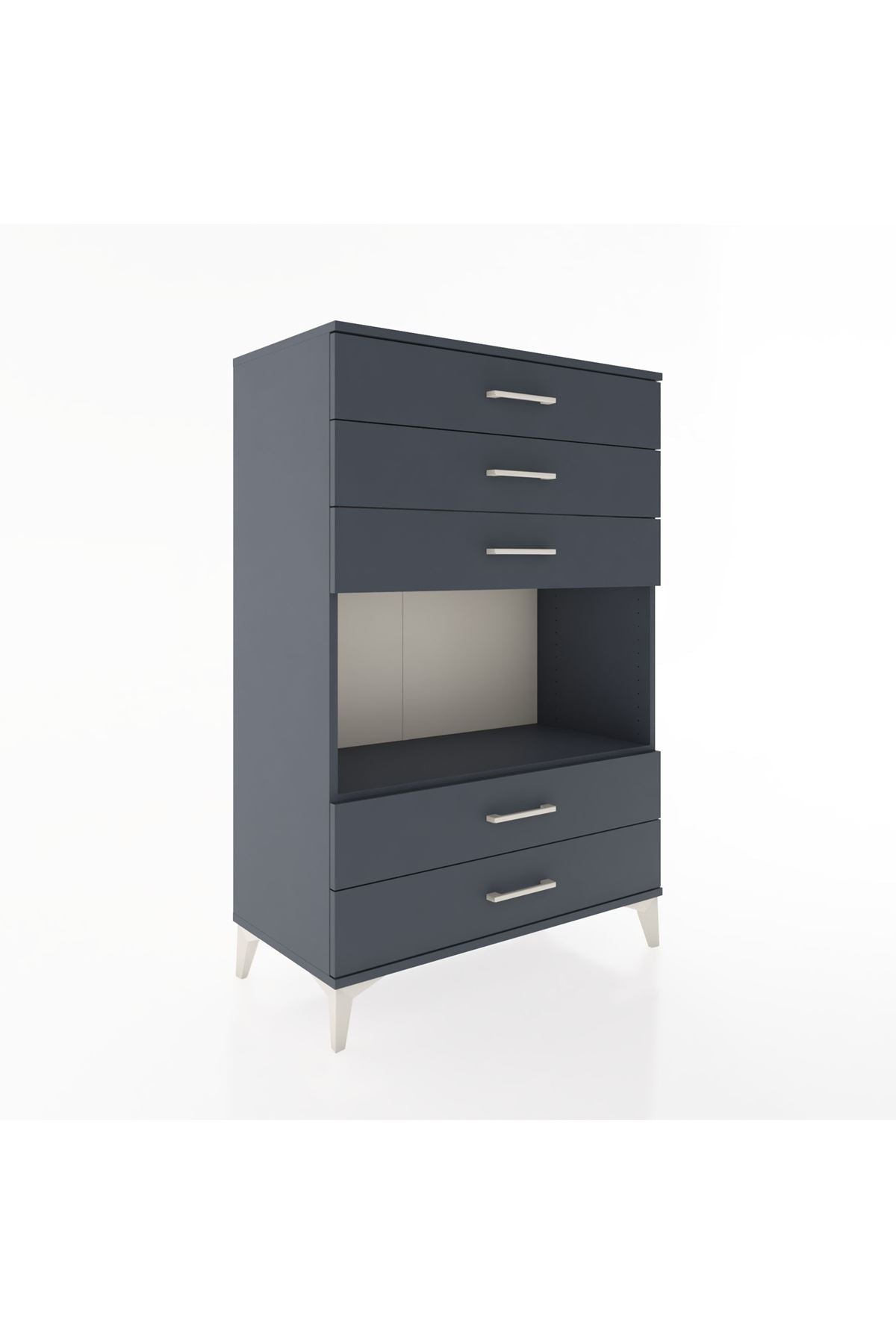 Hyperion Dolap Tek Raflı 5 Çekmeceli 88x44x134 - S51M127V5B