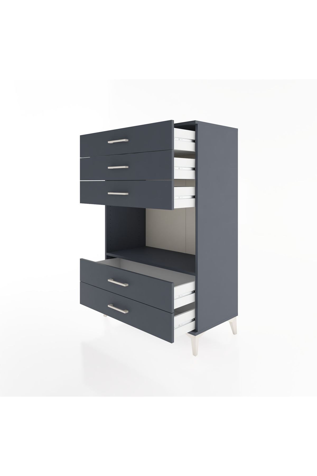 Hyperion Dolap Tek Raflı 5 Çekmeceli 88x44x134 - S51M127V5B