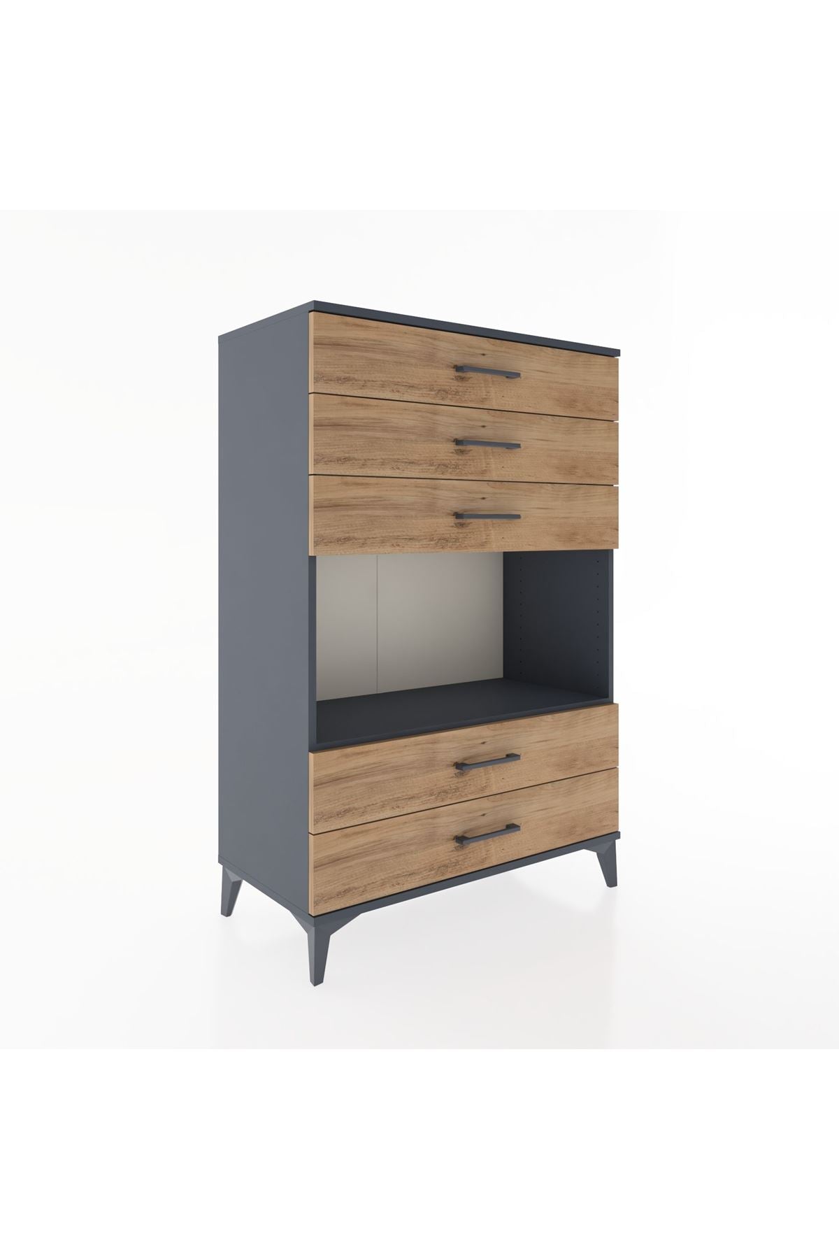 Hyperion Dolap Tek Raflı 5 Çekmeceli 88x44x134 - S51M127V6B